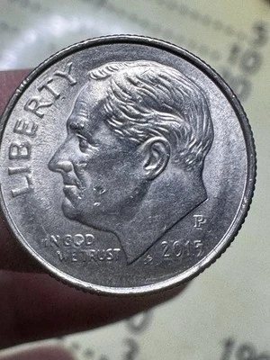 2015 P Roosevelt Dime Error Poor Man's Doubled Die circulated W/ Die Chips - Image 1 of 4