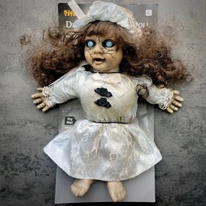 Spirit Halloween Decrepit Haunted Doll Talking Scary Prop 15" Seasonal Visions - Picture 1 of 7
