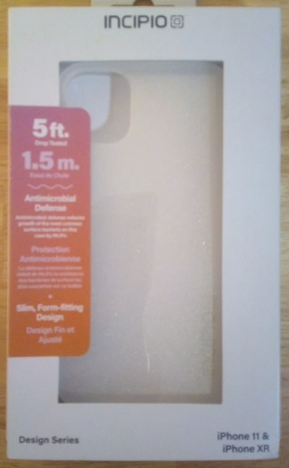 Incipio Design Series Phone Case for iPhone 11 & XR . Silver Glitter