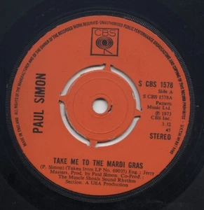 PAUL SIMON - TAKE ME TO THE MARDI GRAS.  1973 UK ROCK 7" SINGLE. - Picture 1 of 2