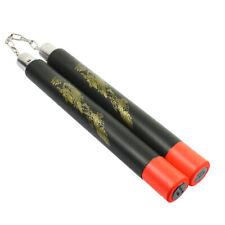 Foam Nunchucks Nunchaku Dragon Pattern for Martial Art Karate Training - Black