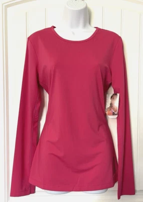 ¡NUEVO! Camisa atlética ligera Roxy Athletix para mujer grande manga larga rosa con logotipo Foto 1 de 4