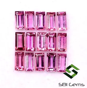 Lote de 15 piezas gemas sueltas de turmalina rosa natural corte baguette 5x2,50 mm 3,15 CTS - Imagen 1 de 5