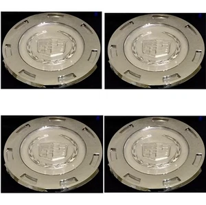 07-14 CADILLAC ESCALADE CHROME 22" 7 SPOKE WHEEL CENTER CAPS W/ RETENTION RING - Picture 1 of 2
