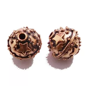 12 Pcs 11mm Bali Bead Oxidized Copper Bracelet Making bead ms-68 - Picture 1 of 3
