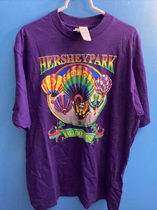 Vintage Hershey Park Amusement Shirt XL 90s Balloonfest Purple Hot Air NEW *FLAW - Picture 1 of 6