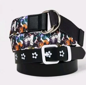 Girls' 2pk Butterfly & Daisy Belt Set Art Class Size XL - Picture 1 of 5