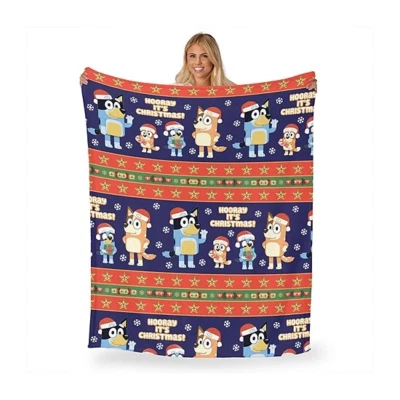 Manta Bluey Holiday Rayas Tacones Multicolor 50 x 60 Navidad NUEVO Foto 1 de 4