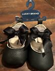 NWT LUCKY INFANT 3 - 6 MONTH SIZE 2 BLACK FAUX LEATHER DRESS CRIB SHOES BOW LUCE