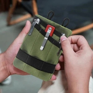 Tool Pouch with DIY Patches Area Pocket Pouch Wallet Coin Purse Easy Access - Picture 1 of 12