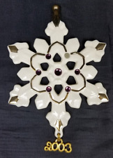 Lenox 2003 Annual Gemmed Snowflake Jewel Christmas Ornament Reticulated Crystals