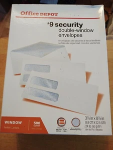 BÜRO DEPOT 9" SICHERHEIT DOPPELFENSTER UMSCHLÄGE 400 STÜCK - Bild 1 von 9