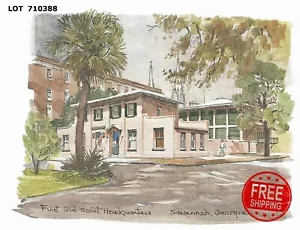 Tarjetas y sobres de notas en blanco 1st Girl Scout Headquarters Savannah GA - Imagen 1 de 2