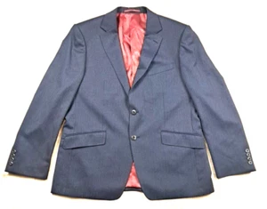 Herren Blazer M&S Collection Luxus Reine Schurwolle 42" Brustumfang Marineblau Nadelstreifen - Bild 1 von 13