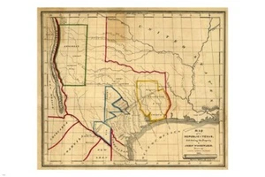 WOODWARD texas VINTAGE poster 1842 20x30 historic EDUCATIONAL top notch - Picture 1 of 1