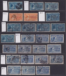 United States 1885-1917 Assortment Classic Used Special Delivery Stamps SCV $650 - Picture 1 of 4