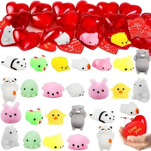 Valentines Party Favors Set, 28 Pcs Mochi Squishies Toys Filled Hearts and Va... - Picture 1 of 7