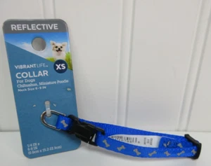 Vibrant Life Collar para Perro X-Pequeño Azul Reflectante Ajustable Poliéster 6"-9" Cuello - Imagen 1 de 8