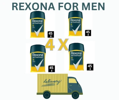 4 X REXONA HOMBRE V8 ANTITRANSPIRANTE BARRA DESODORANTE 45GR Foto 1 de 4