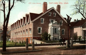 Salt Lake City Utah~Lion House Front View~Vintage Postcard l d s university man - Picture 1 of 2