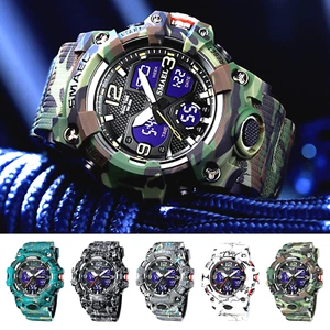 SMAEL Mens Sports Watch Waterproof Quartz Analog Digital Military Wrist Watches