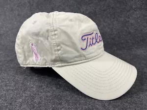 Sombrero Titleist para mujer blanco caqui gorra rosa logotipo de cáncer de mama ajustable - Imagen 1 de 12