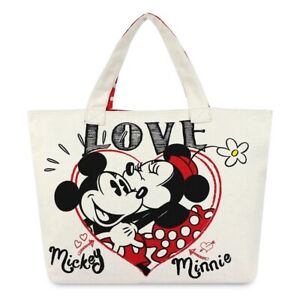 Disney “LOVE” Canvas Double Strap Minnie Mickey Mouse Love You Forever New Tote