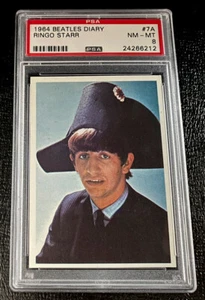 1964 Beatles Diary PSA 8 #7A Ringo Starr George Harrison John Lennon Card Topps - Picture 1 of 2