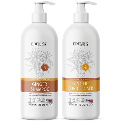 Edenika Ginger Shampoo & Conditioner Set - Strengthening, Hydrating, 16oz - Image 1 of 4
