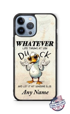 Funda de teléfono Whatever Life Throws at You Cool Duck para iPhone 16 Samsung s25 Google Foto 1 de 4