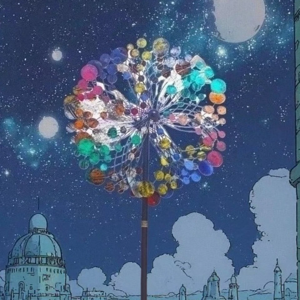 Hilandero de viento para patio y jardín - Esculturas de viento cinéticas de metal grandes Foto 1 de 4