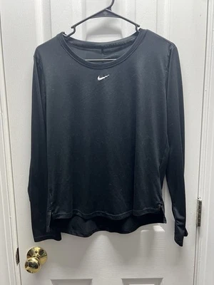 Nike Women's Medium Black Dri-Fit Long Sleeve Training Top  - Image 1 of 4