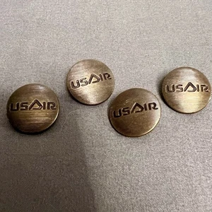 "Juego de 4 botones metálicos Waterbury US Airways de colección 0,75""" - Imagen 1 de 4