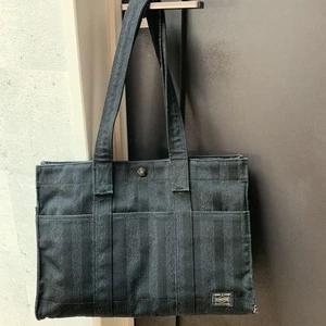 Bolso de Mano PORTER Bolso Yoshida Rayas Negro Regalo De Japón Usado 2511SM - Imagen 1 de 5