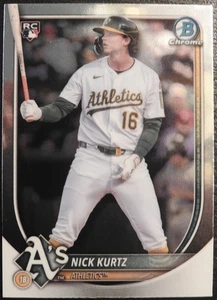 2025 Bowman Chrome Nick Kurtz RC #93 Oakland Athletics - Picture 1 of 2