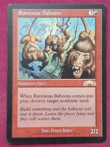 Magic The Gathering EXODUS RAVENOUS BABOONS red card MTG - Picture 1 of 2