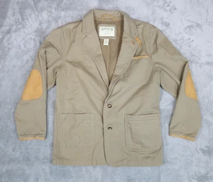 Men's Orvis Zambezi Leather Trim Brown Cotton Blazer Hunting Sport Coat Size 38 - Picture 1 of 5
