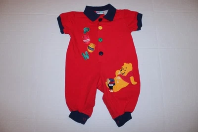 Vintage Disney Winnie The Pooh Short Sleeve Romper Baby 3/6 Month W/snaps - Image 1 of 4