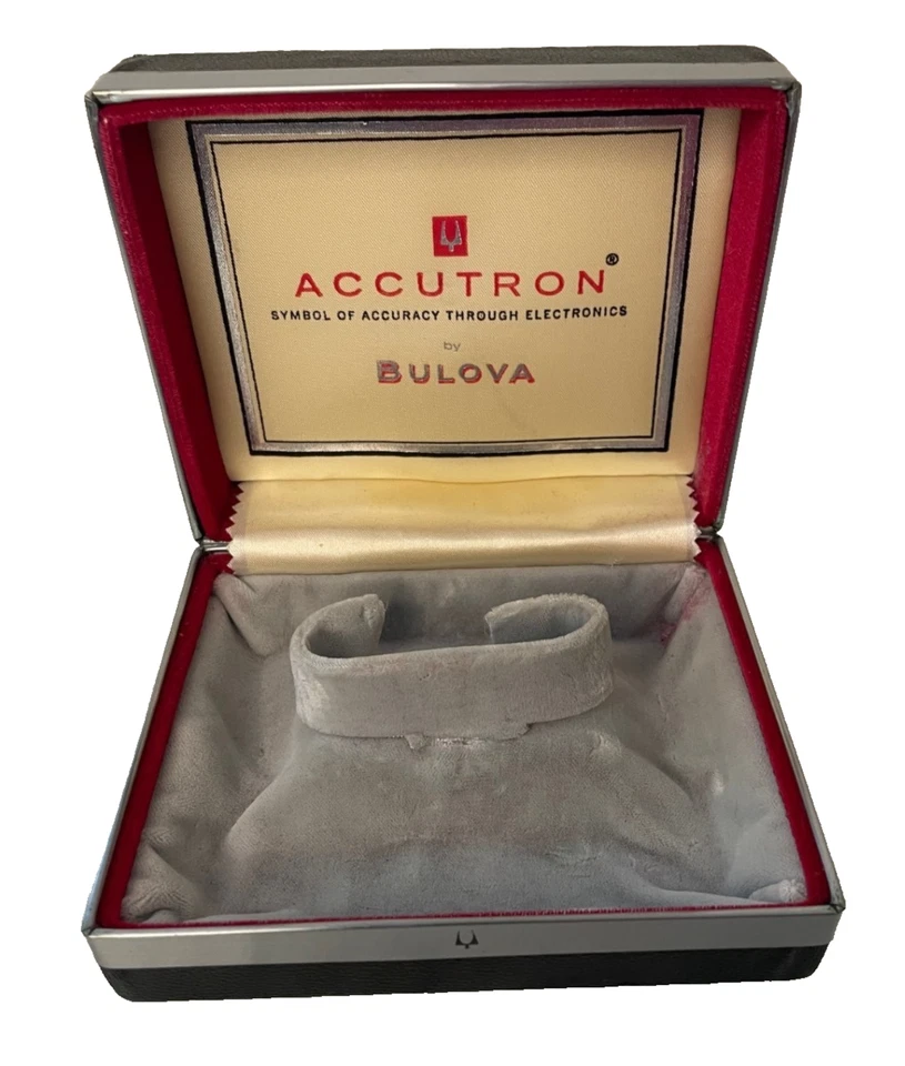 Reloj Bulova Accutron Vintage Caja Presentación Forro Fieltro #214 Solo Caja Interior Foto 1 de 4