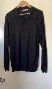 MENS SPORTSCRAFT BLACK PURE COTTON LONG SLEEVE POLO JUMPER SIZE L - Bild 1 von 6