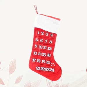  Countdown Calendar Stockings Christmas Socks Christmas Tree Hanging Ornament - Picture 1 of 11