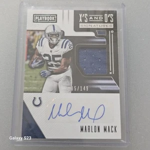 #105/149 2018 Panini Playbook X's and O's Jersey Auto #25 Marlon Mack Colts - Picture 1 of 2