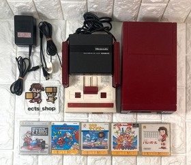 Nintendo Famicom Console + Disk System Bundle w/ Cables & 5 Games Tested Japan A