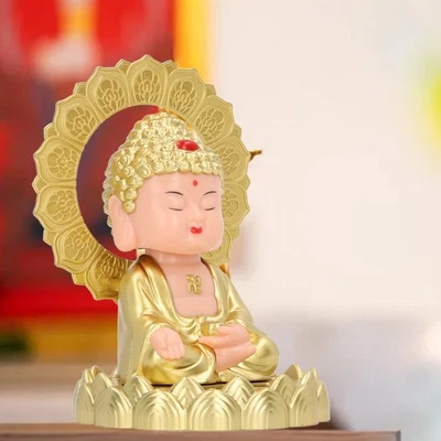 Solar Nodding Maitreya Statue Cute Solar Buddha Statue Without Battery - Image 1 of 4