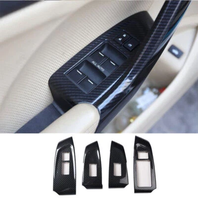 4x Carbon Fiber Look Window Lift Panel Switch Cover Trim For Acura TSX 2009-2014 Foto 1 de 4