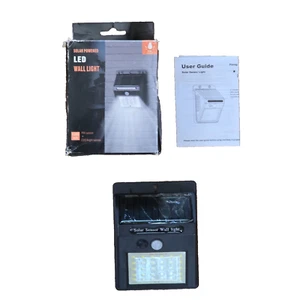 Solar Powered LED Wall Light 1/2/3 Modes Function Black 20PCS - Picture 1 of 7