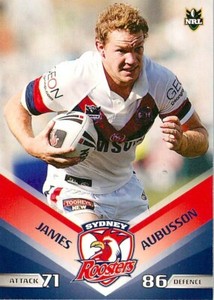 ✺New✺ 2010 SYDNEY ROOSTERS NRL Card JAMES AUBUSSON Daily Telegraph