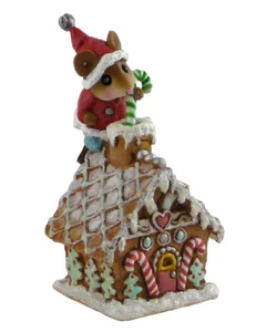 Wee Forest Folk WEE SANTA'S GINGERBREAD HOUSE, WFF# TM-4, Tiny Santa Mouse - Picture 1 of 1