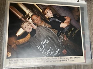 babylon 5 autographe patricia talman richard biggs marjorie Monaghan B3 - Photo 1/1