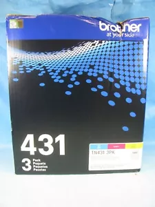 GENUINE BROTHER TN431 3PK CYAN MAGENTA YELLOW TONER - NEW - FREE SHIPPING - Picture 1 of 1